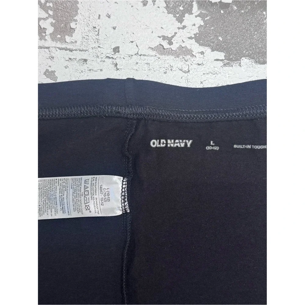 Old Navy Girls Black Built-In Tough Ruched Ankle Leggings Size L 10-12